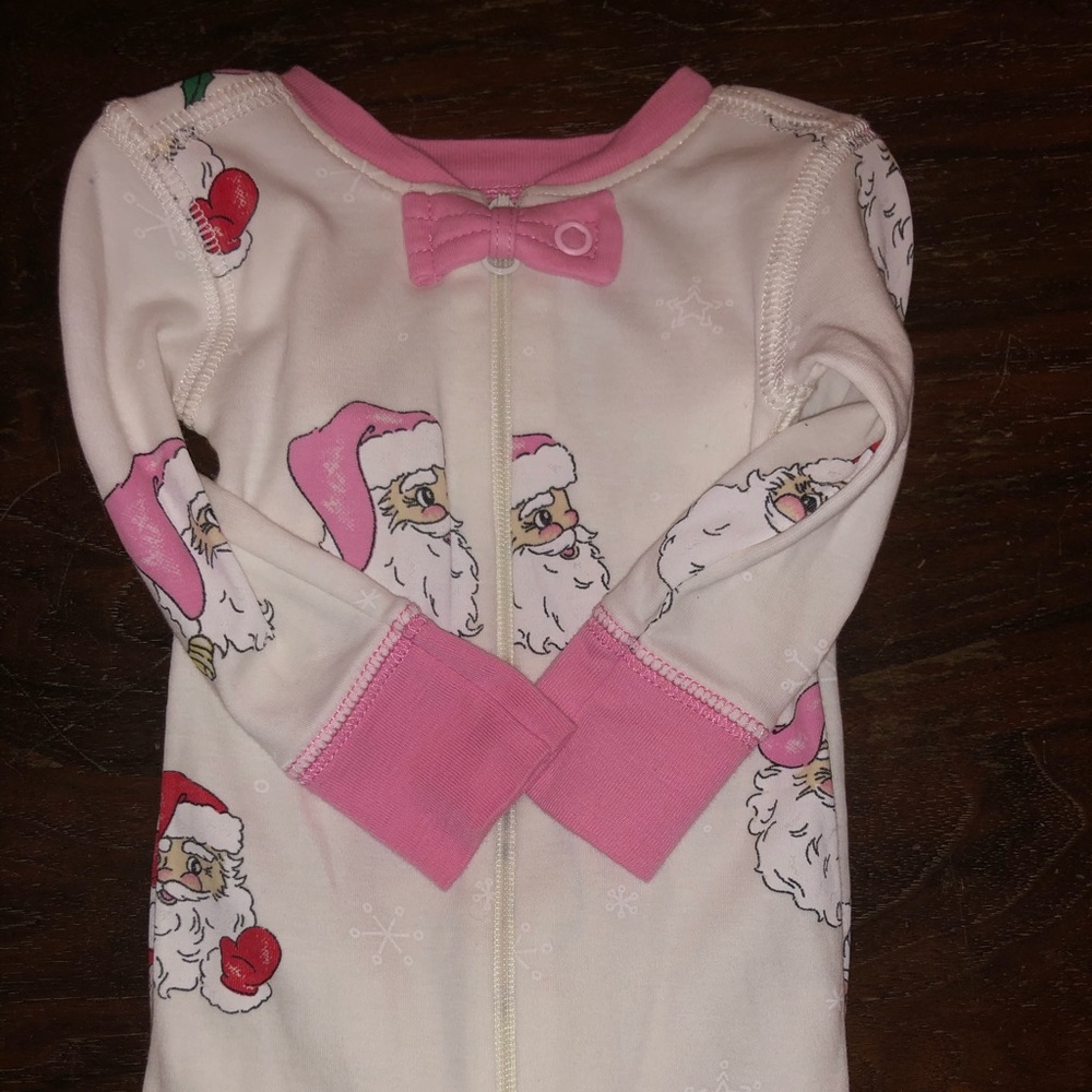 TBBC Santa 0/3m pajamas with footies.
